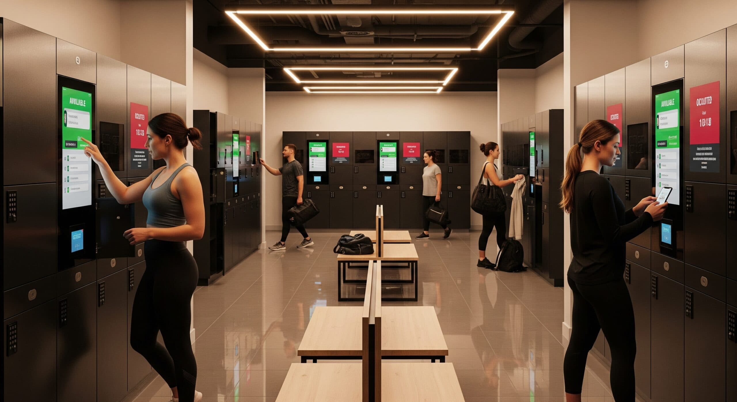 Smart locker system in a fitness club with digital access