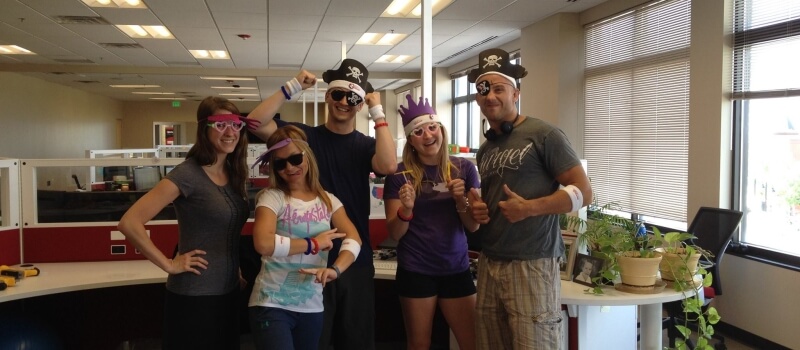 sales team dressed up at zp in 2014