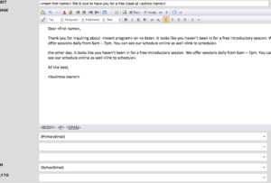 screenshot of email marketiing