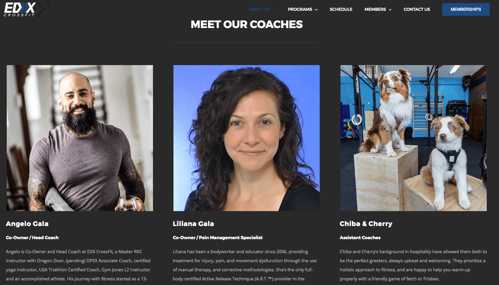 Show off your coaches on your website. 