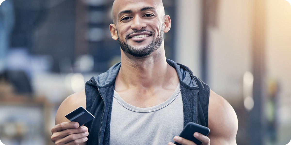 Gym member saving money.