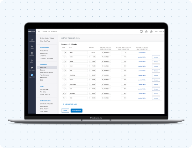 Workout tracking dashboard on device.