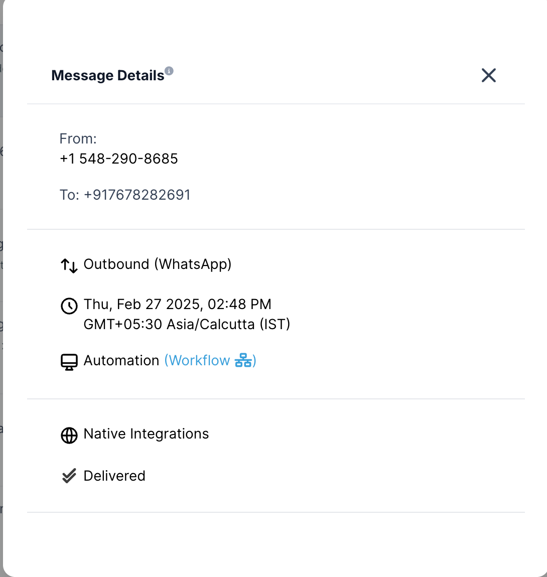 Initial Message Setup