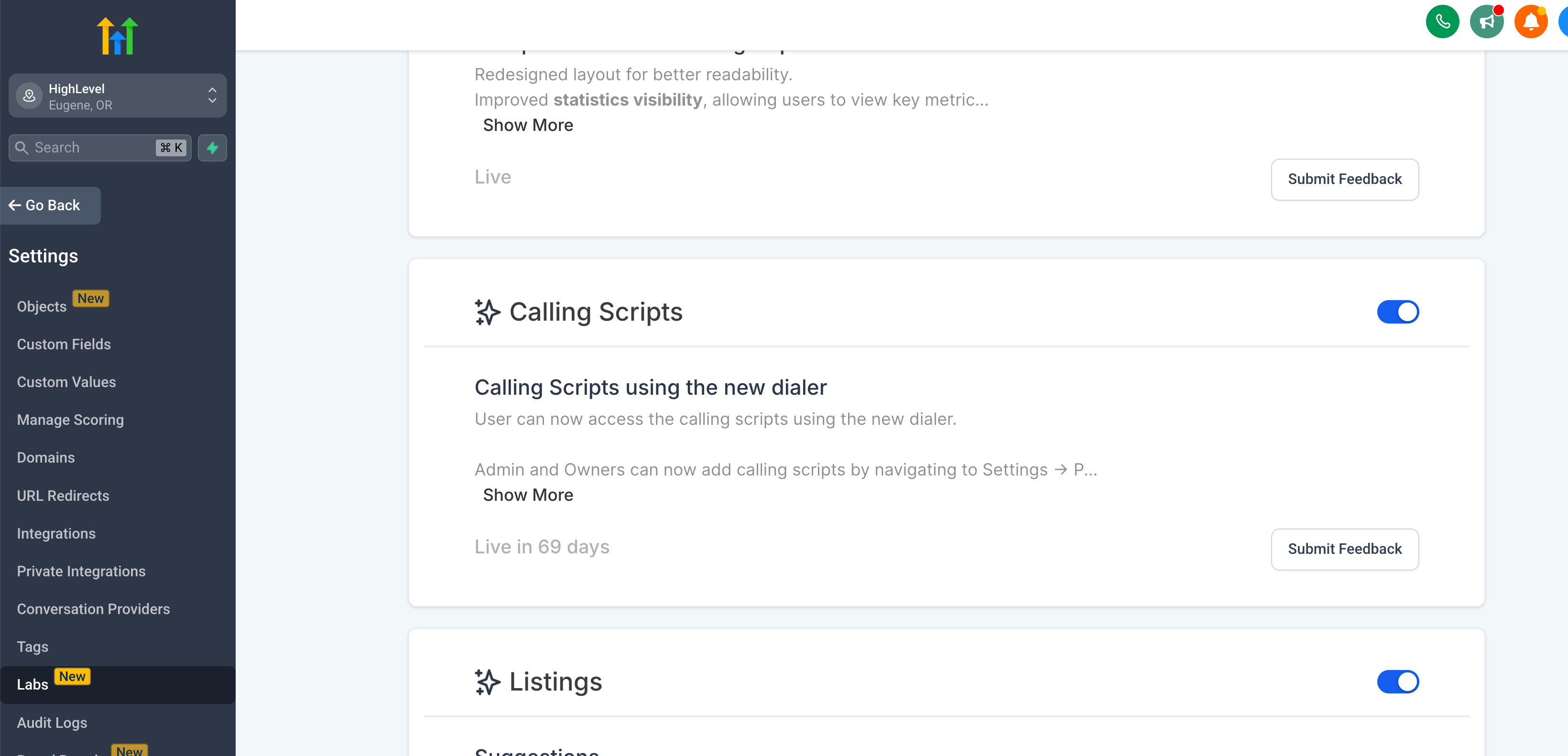 Initial Message Setup