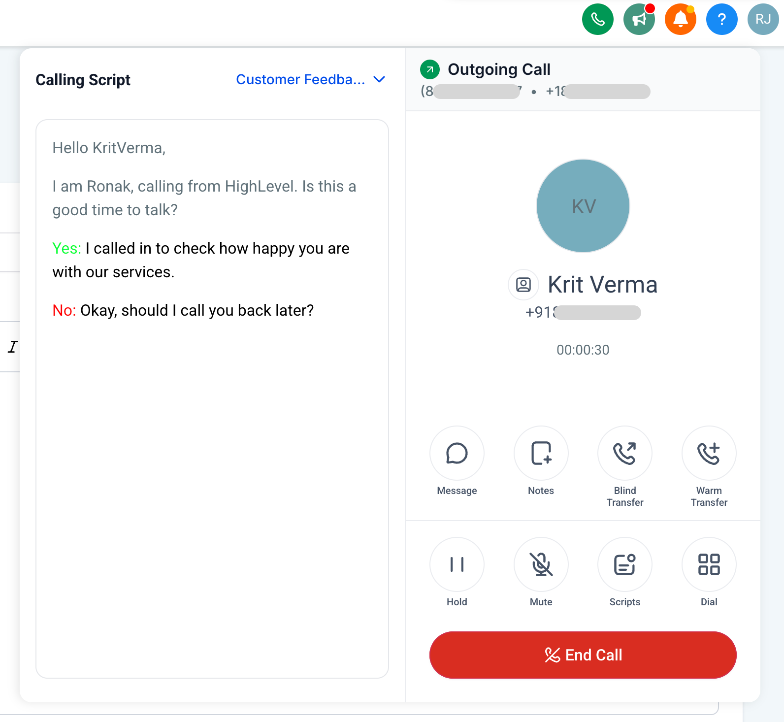 Initial Message Setup