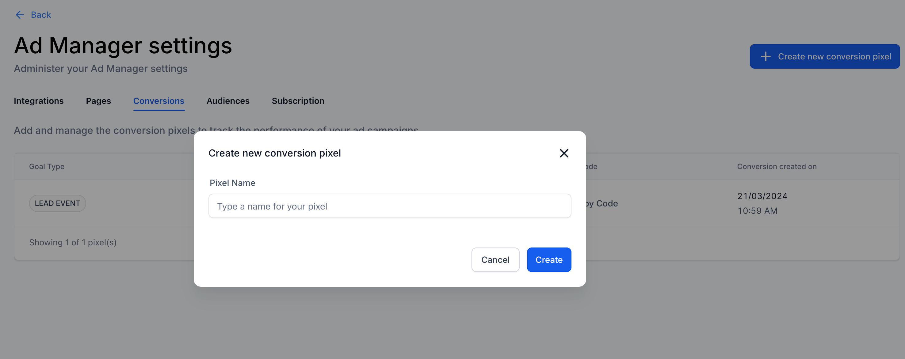 Intended audience settings image
