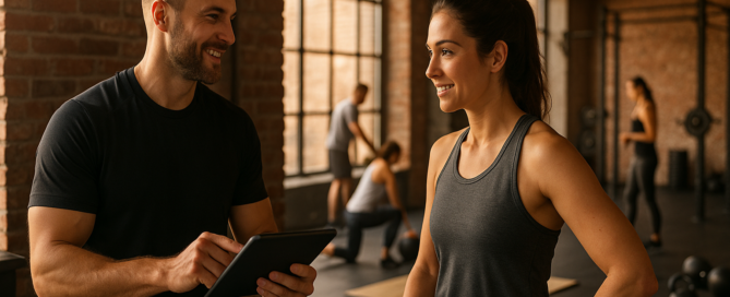 Gym owner reviewing new leads and conversion stats in Zen Planner dashboard
