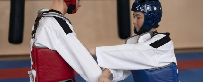 Students Engaging in Martial Arts Belt Testing