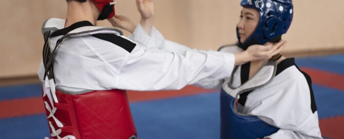 Students Practicing at a Martial Arts School