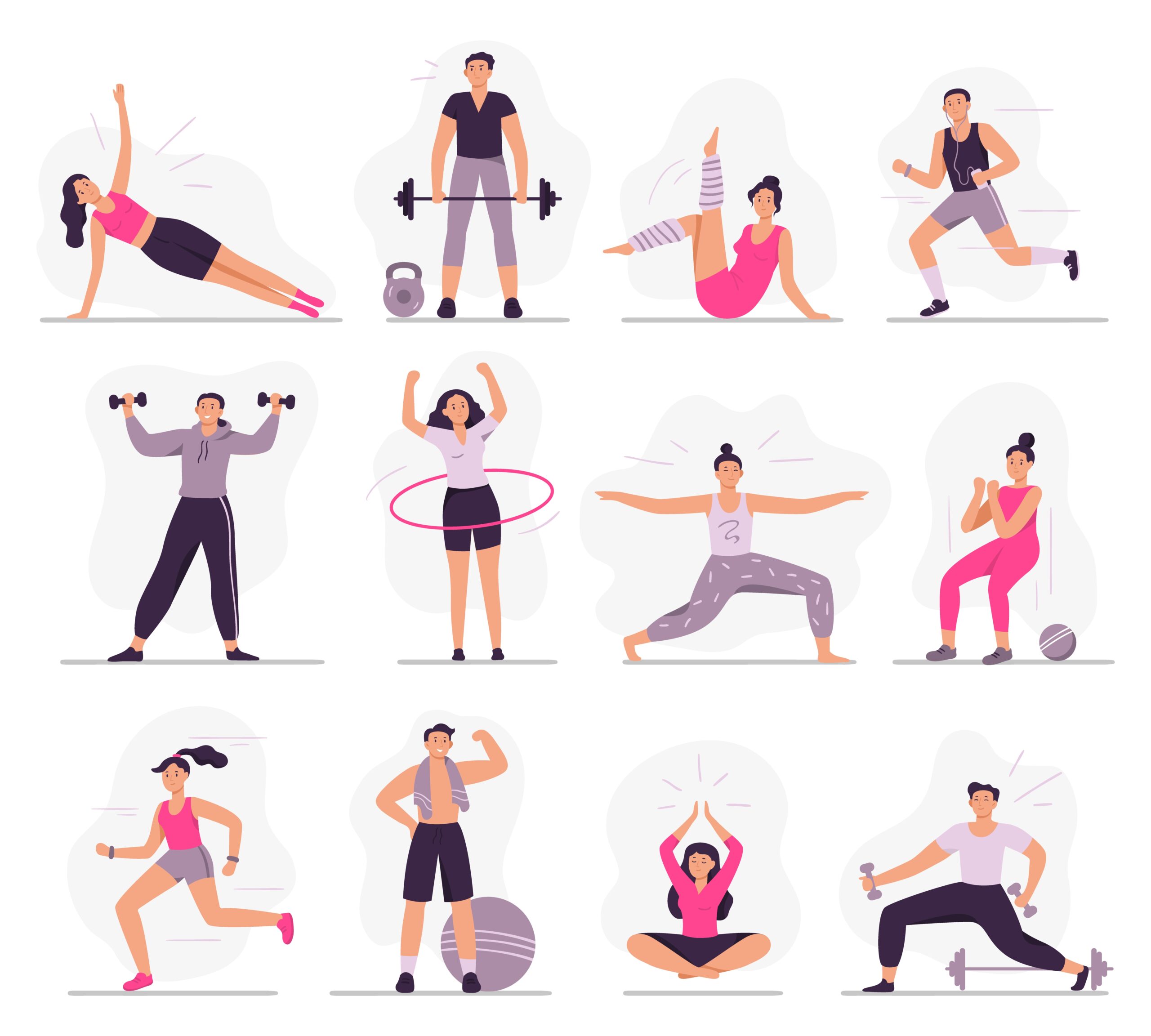 Diverse fitness activities promoting an active and healthy lifestyle