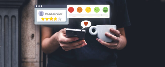 A Gym Owner Reading Online Reviews to Enhance Reputation and Grow Business