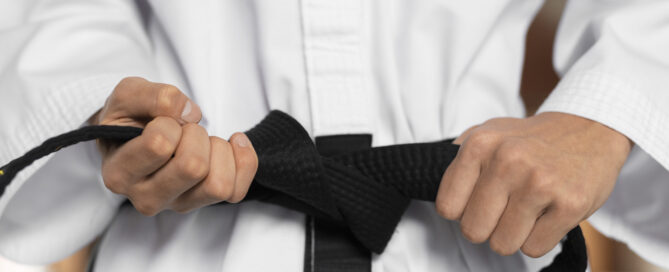 A Martial Arts Student With Black Belt