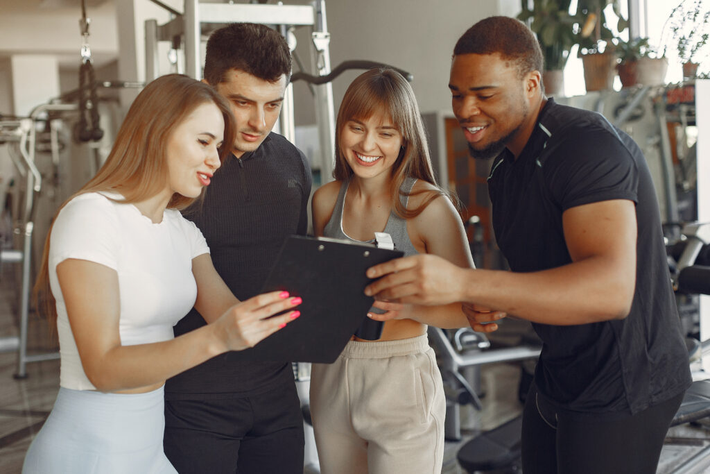 Gym members earning rewards through loyalty program