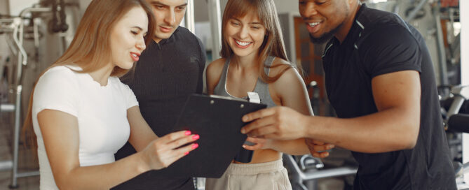 Gym members earning rewards through loyalty program