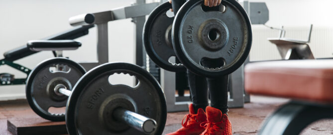 Man working out in a gym