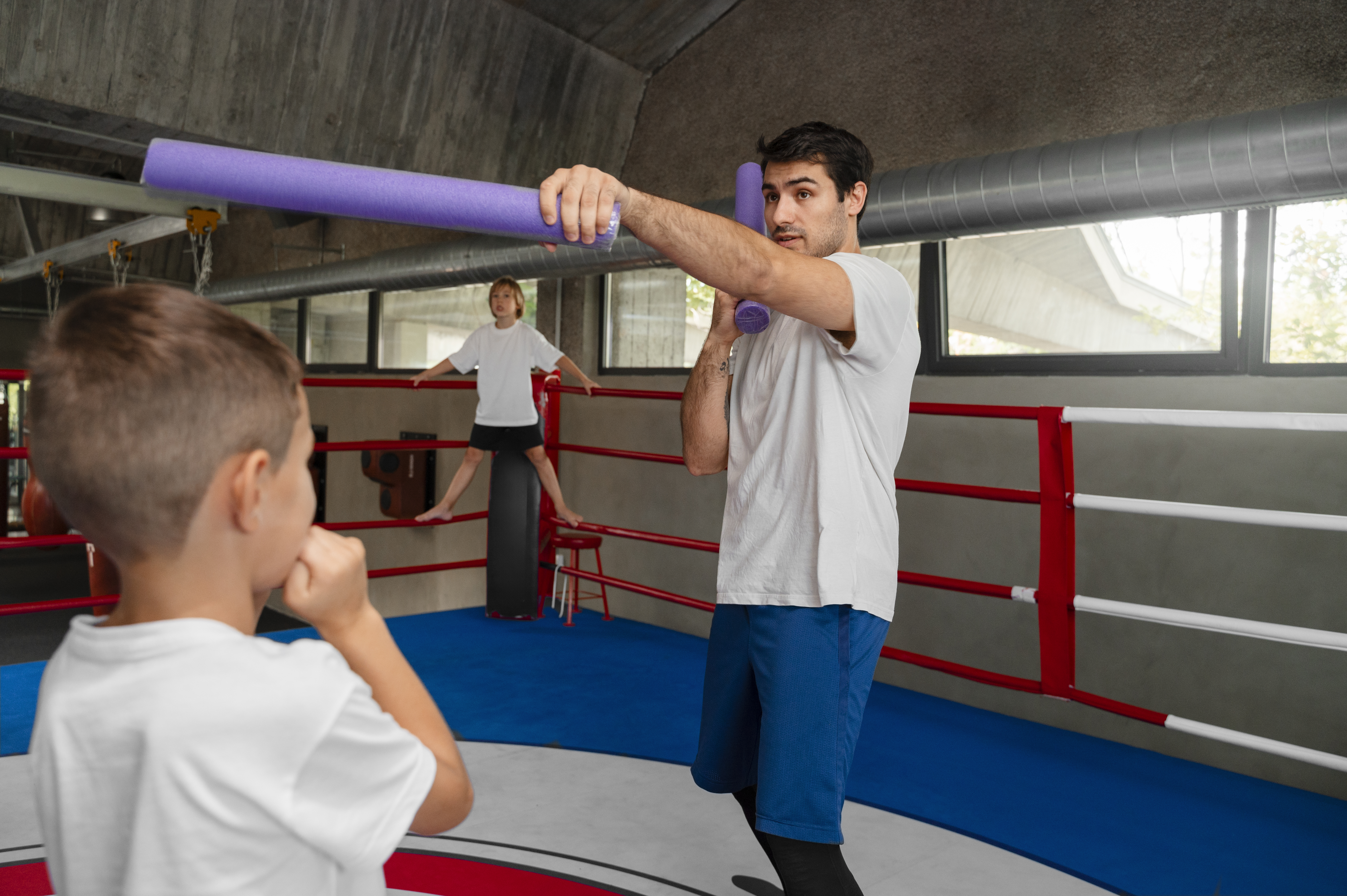 A kid practicing martial arts