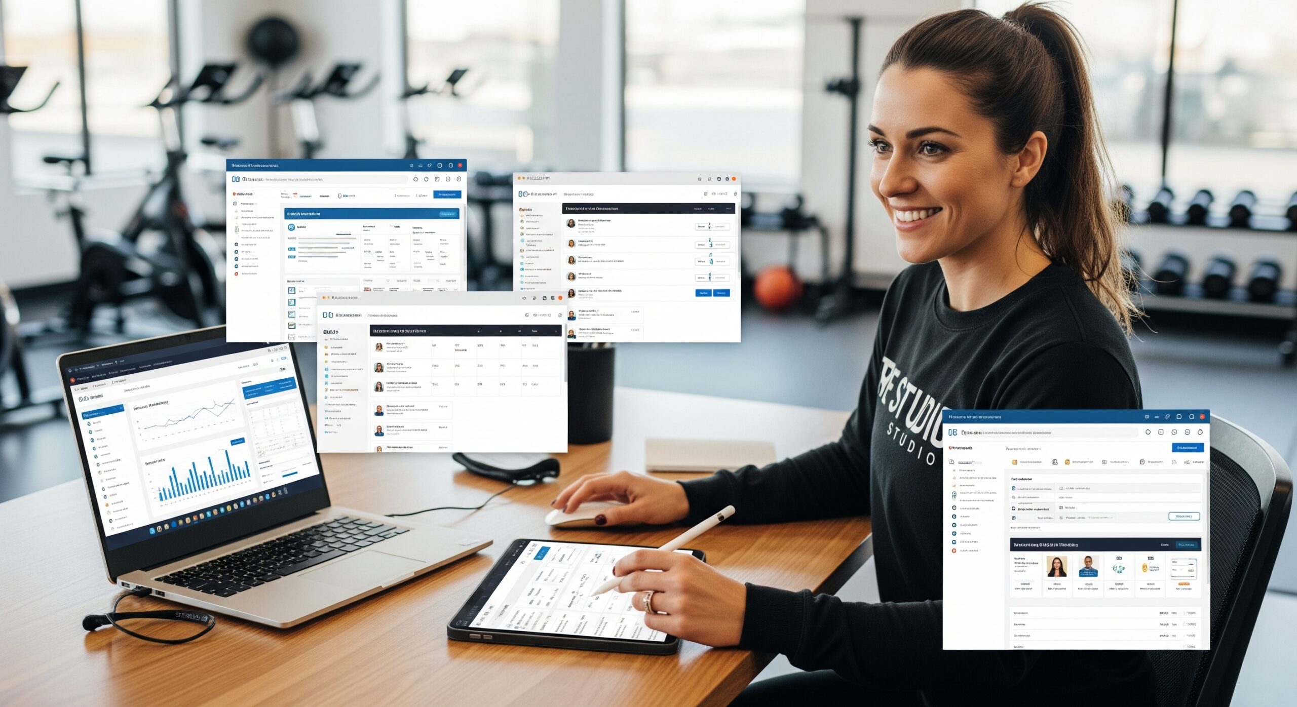 Gemini_Generated_Image_btzoeabtzoeabtzo Fitness studio owner managing business with software tools.