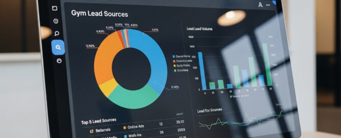 Dashboard showing gym lead sources on a screen