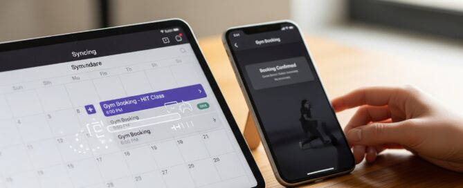 Member syncing calendar with gym booking software