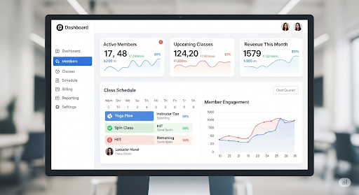 IMG_3685 Dashboard view of fitness management software for studios