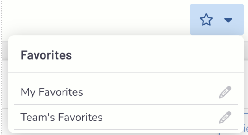 longer Favorites dropdown list