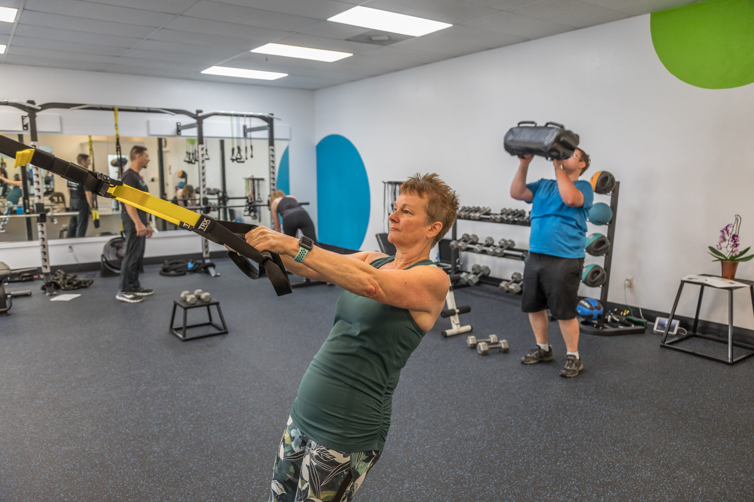 People above 40 years working out at LifeSport Fitness San Jose California.