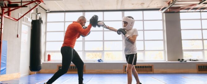 Dojo students training with icons showing automation features