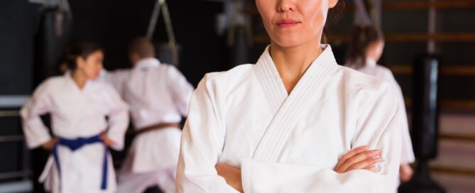Martial arts software interface with color belt tracking and student progress charts